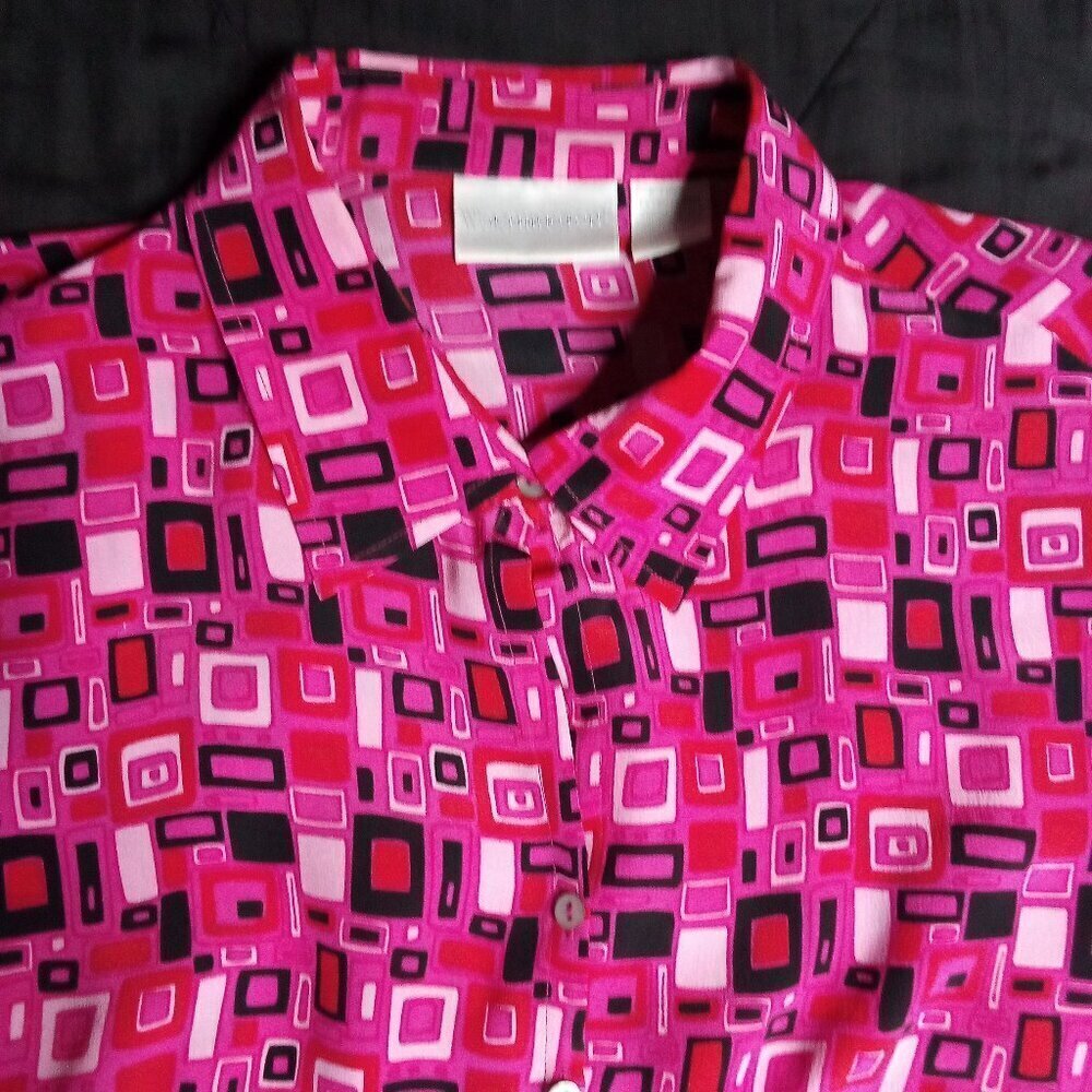 Vintage Worthington Tiles Silk Button Shirt